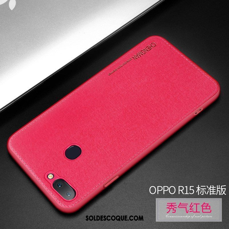 Coque Oppo R15 Silicone Bleu Tendance Délavé En Daim Incassable France