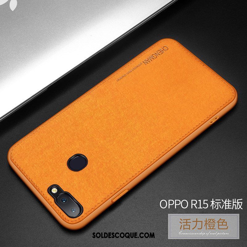 Coque Oppo R15 Silicone Bleu Tendance Délavé En Daim Incassable France