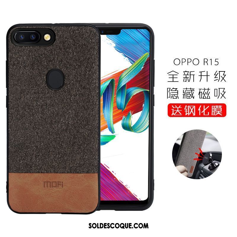 Coque Oppo R15 Silicone Noir Tissu Légère Étoile En Ligne