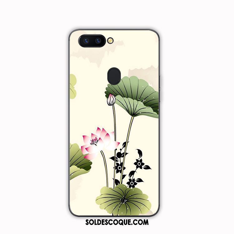 Coque Oppo R15 Téléphone Portable Encre Prune Fleur Fluide Doux Soldes