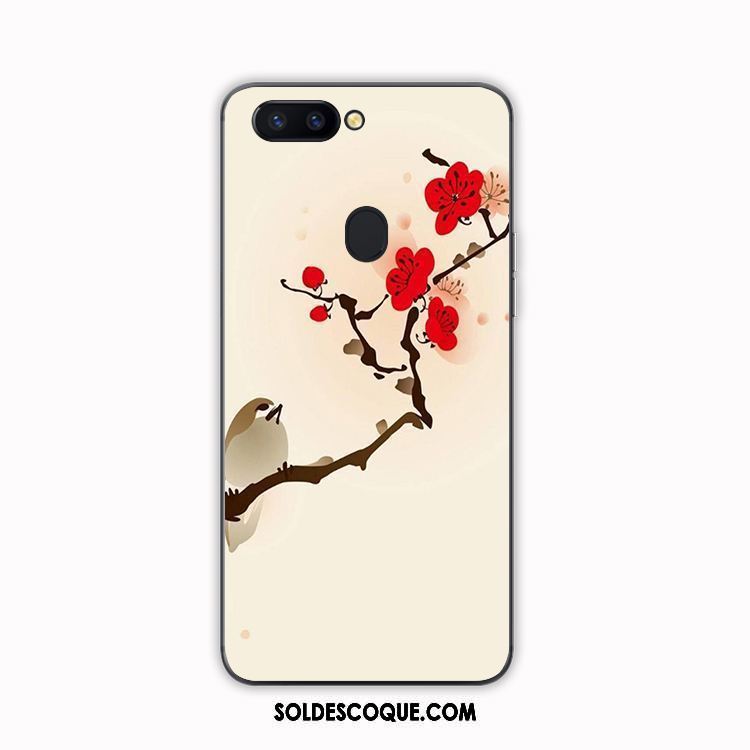 Coque Oppo R15 Téléphone Portable Encre Prune Fleur Fluide Doux Soldes