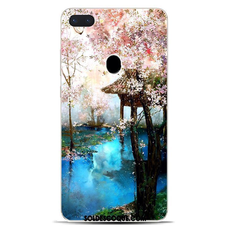 Coque Oppo R15 Téléphone Portable Style Chinois Créatif Bleu Encre Soldes