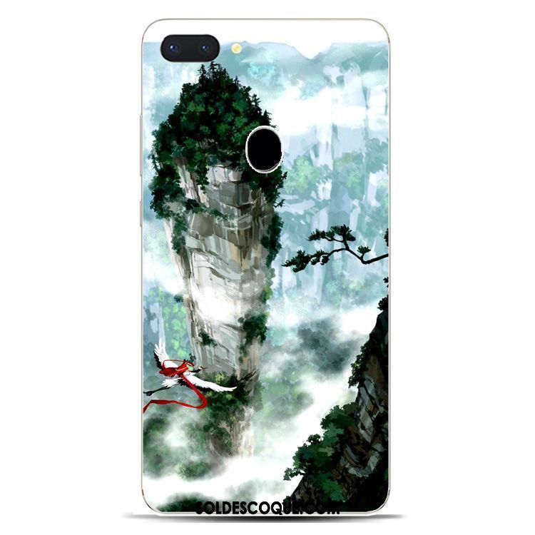 Coque Oppo R15 Téléphone Portable Style Chinois Créatif Bleu Encre Soldes