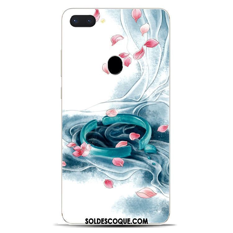 Coque Oppo R15 Téléphone Portable Style Chinois Créatif Bleu Encre Soldes