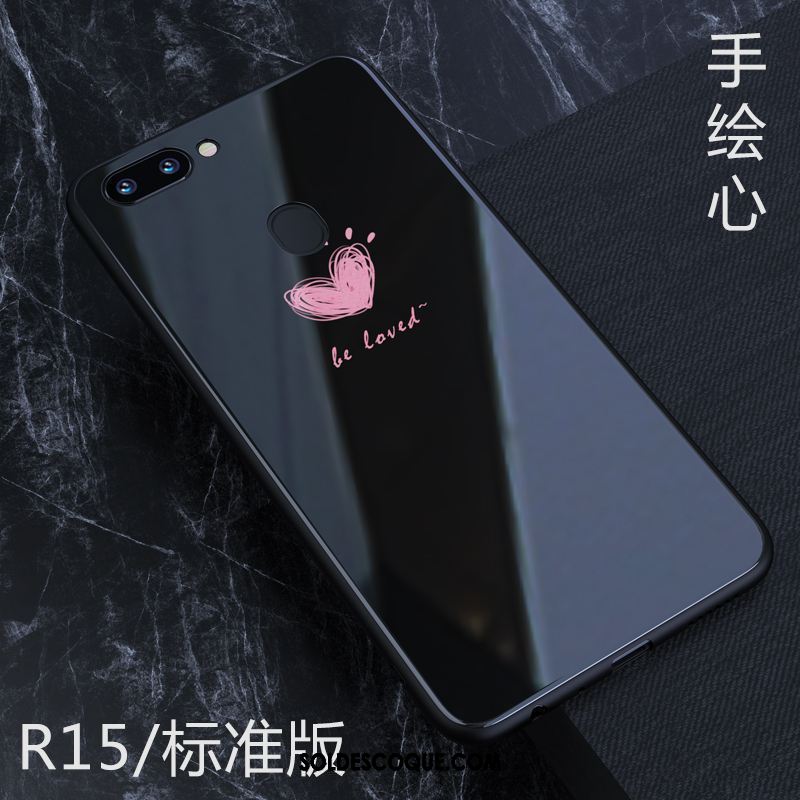 Coque Oppo R15 Téléphone Portable Étui Fluide Doux Tendance Verre Pas Cher