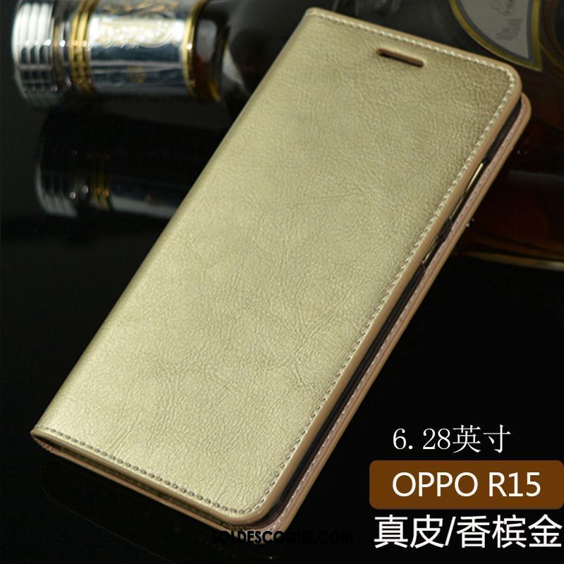 Coque Oppo R15 Étui En Cuir Téléphone Portable Clamshell Business Cuir Véritable Housse En Vente