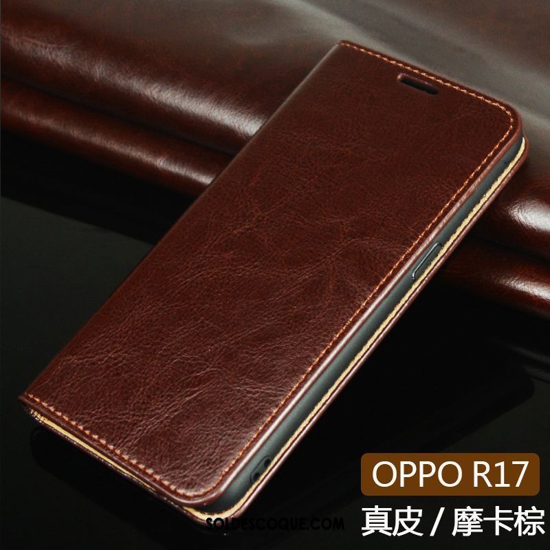 Coque Oppo R17 Cuir Véritable Protection Étui Incassable Tout Compris Pas Cher