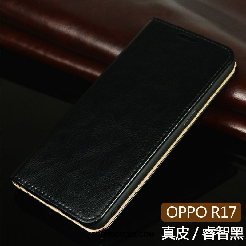 Coque Oppo R17 Cuir Véritable Protection Étui Incassable Tout Compris Pas Cher