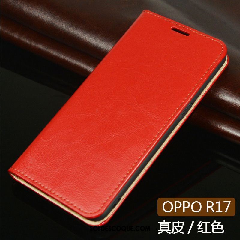 Coque Oppo R17 Cuir Véritable Protection Étui Incassable Tout Compris Pas Cher