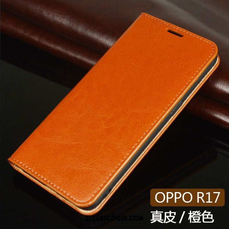 Coque Oppo R17 Cuir Véritable Protection Étui Incassable Tout Compris Pas Cher