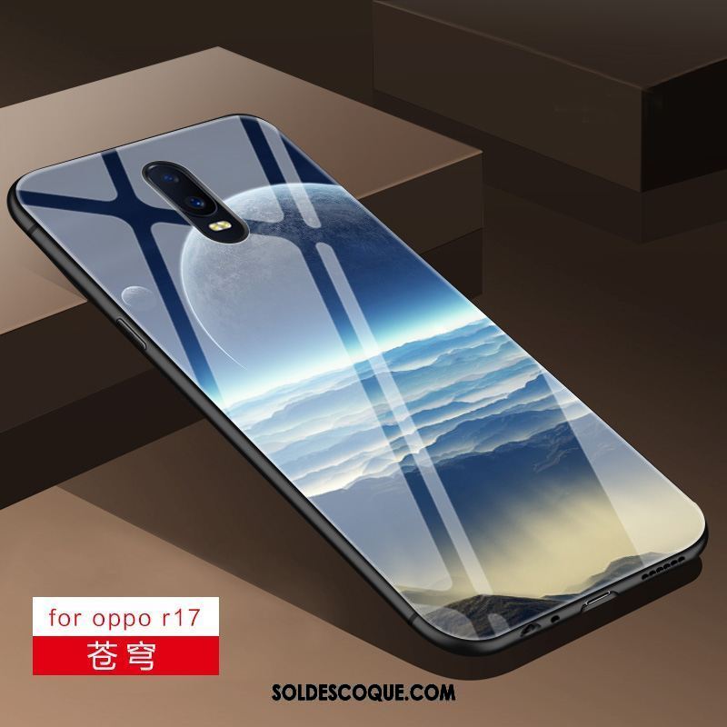 Coque Oppo R17 Délavé En Daim Étui Fluide Doux Verre Téléphone Portable Pas Cher