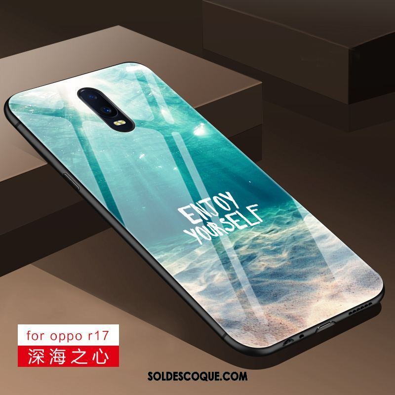 Coque Oppo R17 Délavé En Daim Étui Fluide Doux Verre Téléphone Portable Pas Cher