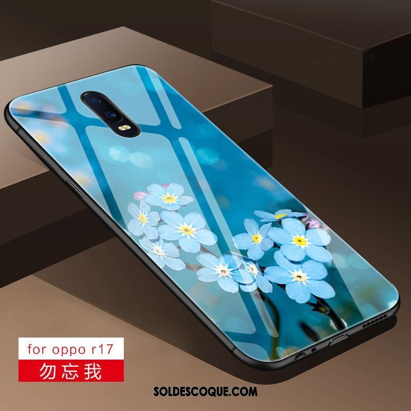 Coque Oppo R17 Délavé En Daim Étui Fluide Doux Verre Téléphone Portable Pas Cher