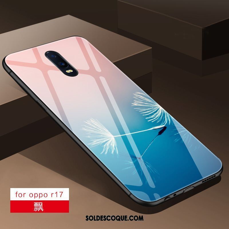 Coque Oppo R17 Délavé En Daim Étui Fluide Doux Verre Téléphone Portable Pas Cher