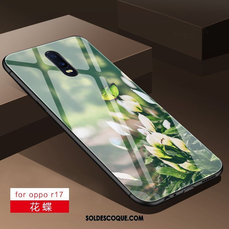 Coque Oppo R17 Délavé En Daim Étui Fluide Doux Verre Téléphone Portable Pas Cher