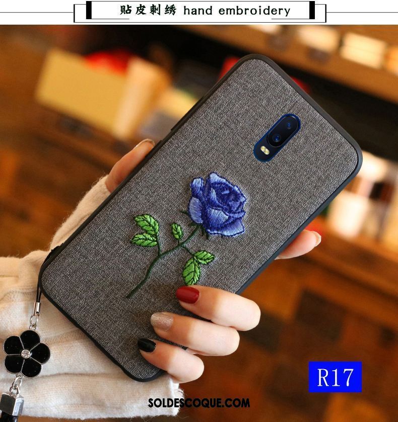 Coque Oppo R17 Fluide Doux Étui Incassable Bleu Tout Compris En Ligne