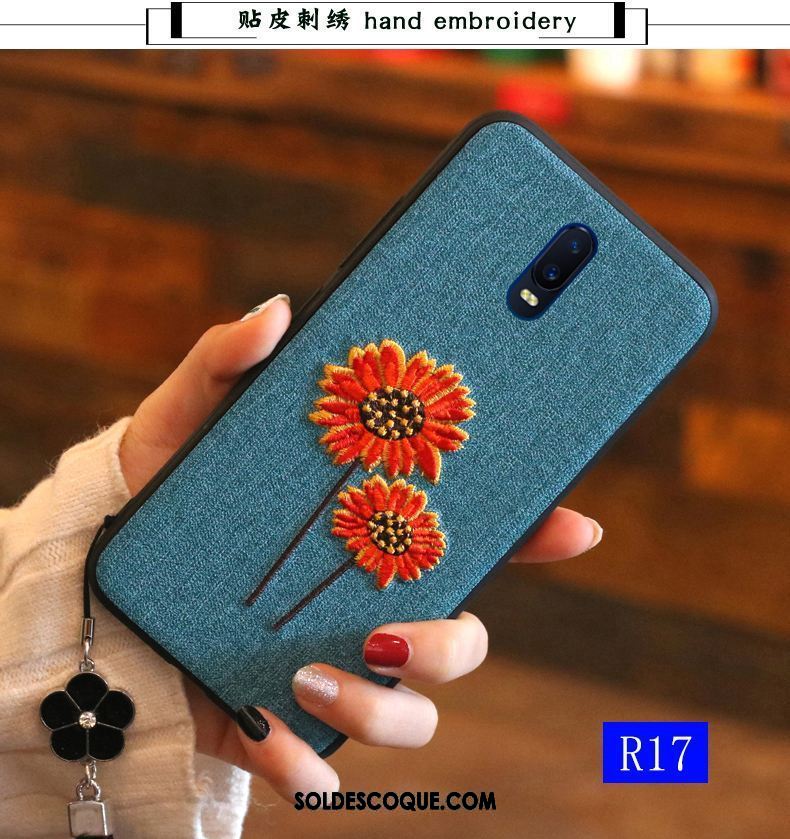 Coque Oppo R17 Fluide Doux Étui Incassable Bleu Tout Compris En Ligne