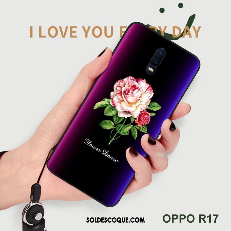 Coque Oppo R17 Fluide Doux Étui Rouge Net Rouge Incassable Pas Cher