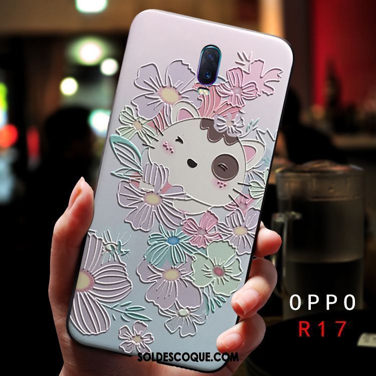 Coque Oppo R17 Gaufrage Animal Difficile Charmant Silicone Pas Cher