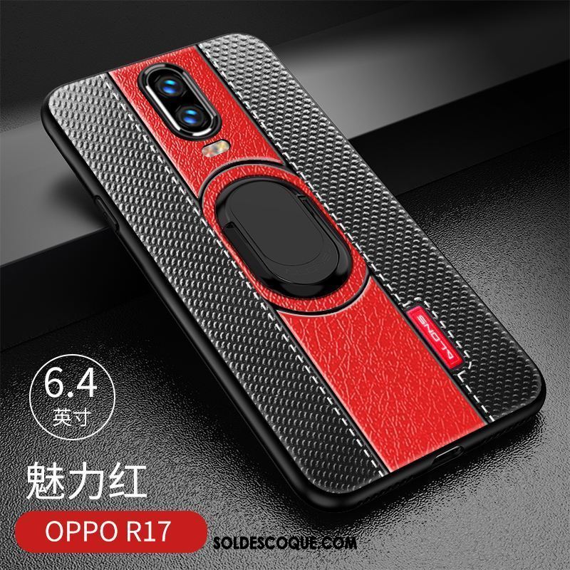 Coque Oppo R17 Incassable Bleu Support Délavé En Daim Modèle Fleurie Pas Cher