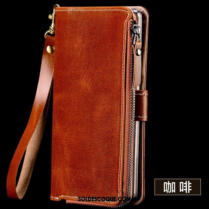 Coque Oppo R17 Incassable Portefeuille Cuir Véritable Protection Téléphone Portable En Vente