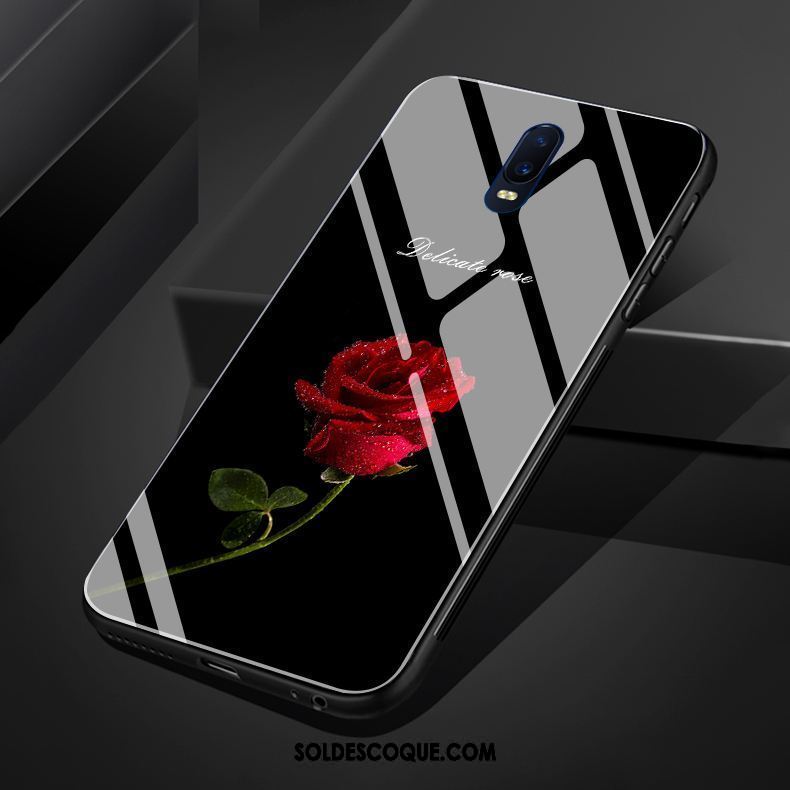 Coque Oppo R17 Noir Silicone Verre Étui Amoureux Pas Cher