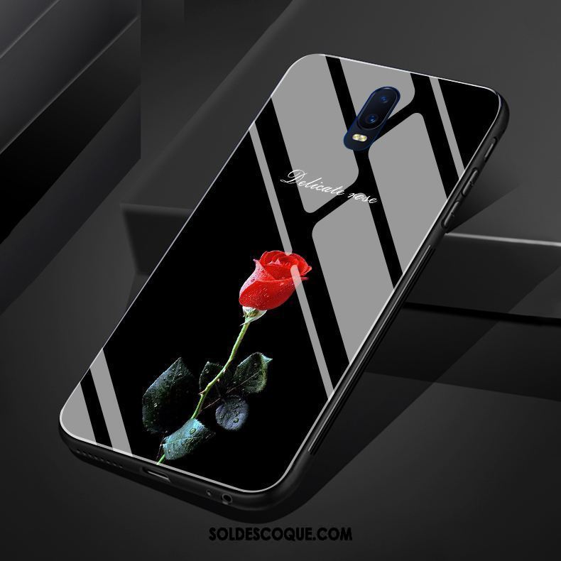 Coque Oppo R17 Noir Silicone Verre Étui Amoureux Pas Cher