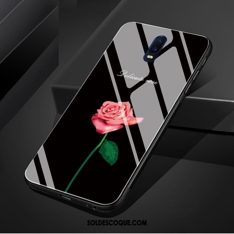 Coque Oppo R17 Noir Silicone Verre Étui Amoureux Pas Cher