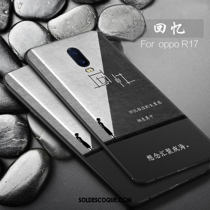 Coque Oppo R17 Personnalité Protection Délavé En Daim Nouveau Amoureux Soldes