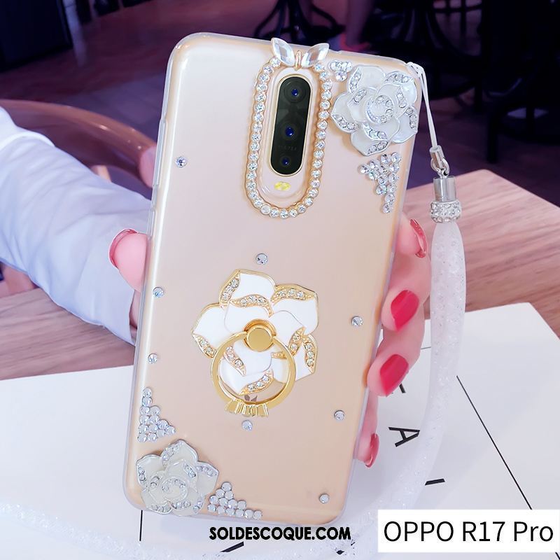 Coque Oppo R17 Pro Anneau Tout Compris Protection Incruster Strass Étui Pas Cher