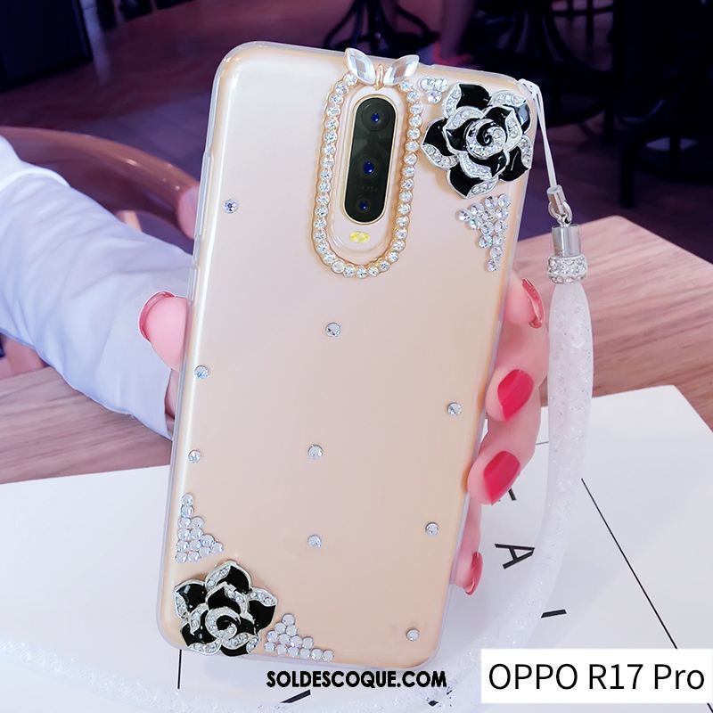 Coque Oppo R17 Pro Anneau Tout Compris Protection Incruster Strass Étui Pas Cher