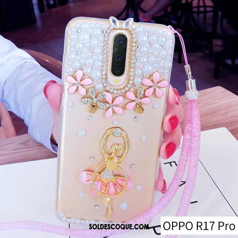 Coque Oppo R17 Pro Anneau Tout Compris Protection Incruster Strass Étui Pas Cher