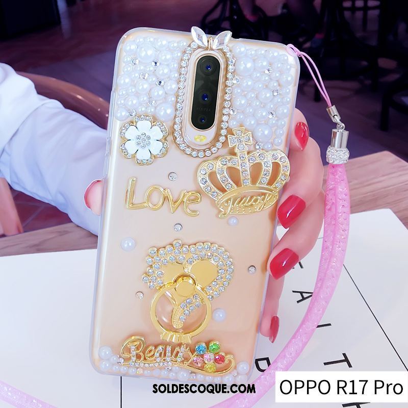 Coque Oppo R17 Pro Anneau Tout Compris Protection Incruster Strass Étui Pas Cher