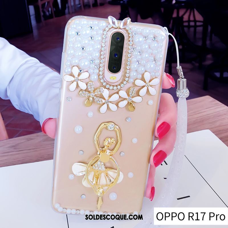 Coque Oppo R17 Pro Anneau Tout Compris Protection Incruster Strass Étui Pas Cher