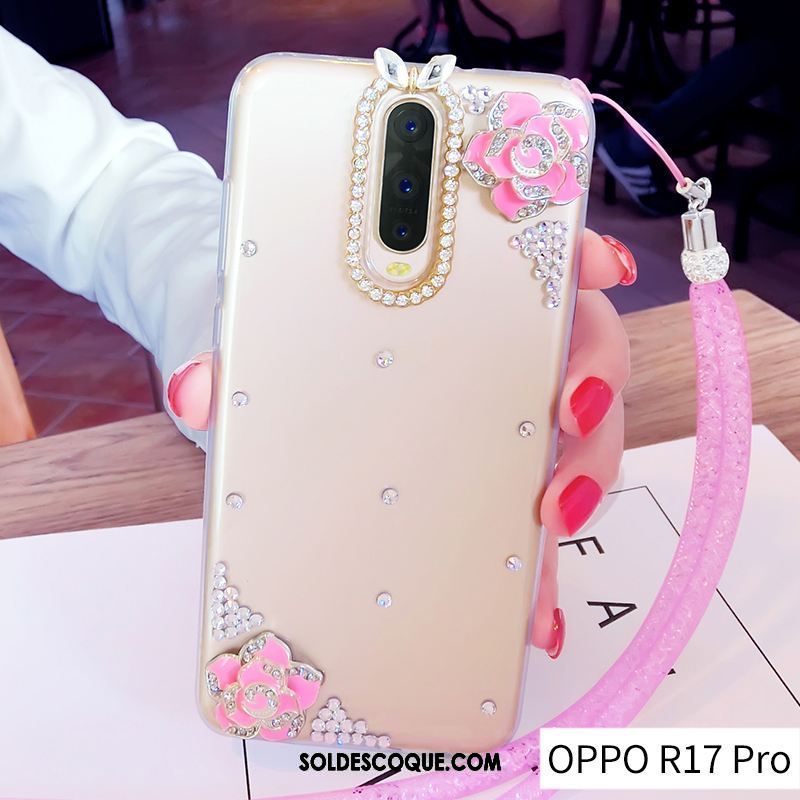 Coque Oppo R17 Pro Anneau Tout Compris Protection Incruster Strass Étui Pas Cher