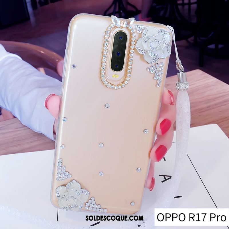 Coque Oppo R17 Pro Anneau Tout Compris Protection Incruster Strass Étui Pas Cher