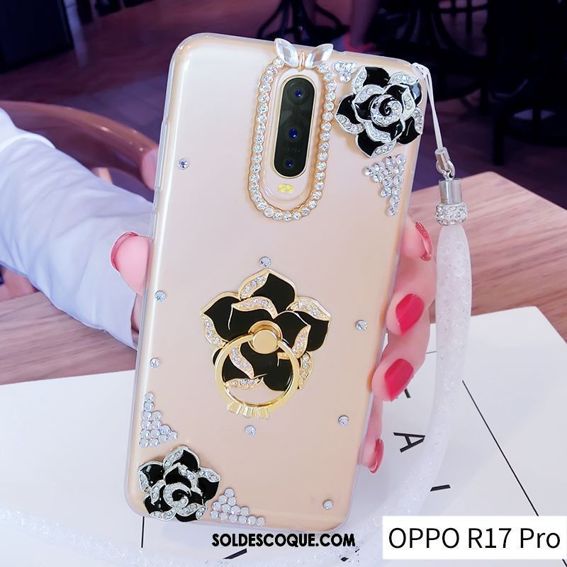 Coque Oppo R17 Pro Anneau Tout Compris Protection Incruster Strass Étui Pas Cher