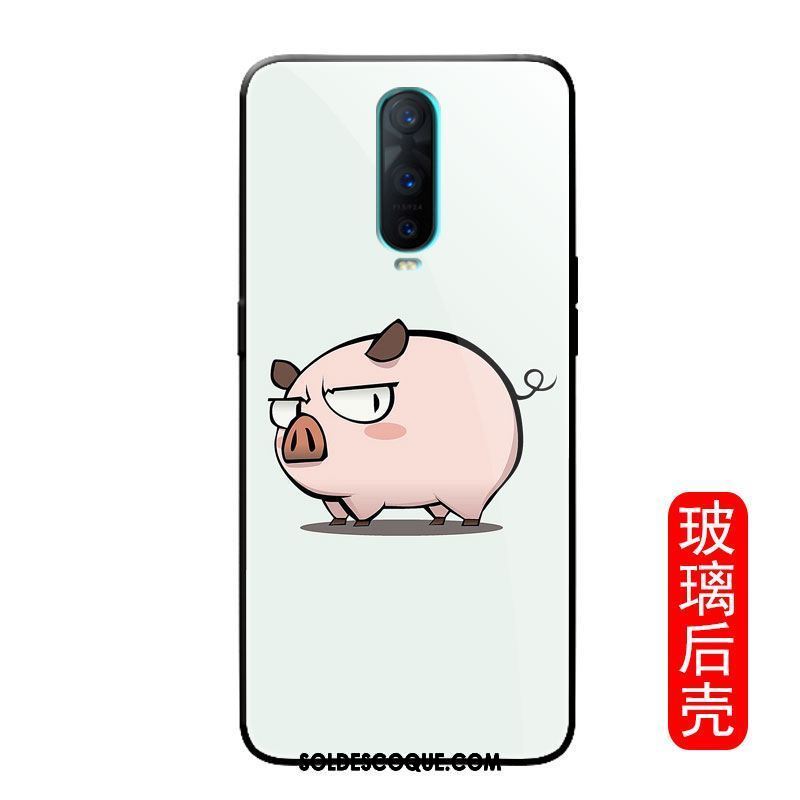 Coque Oppo R17 Pro Blanc Créatif Verre Tout Compris Marque De Tendance En Ligne