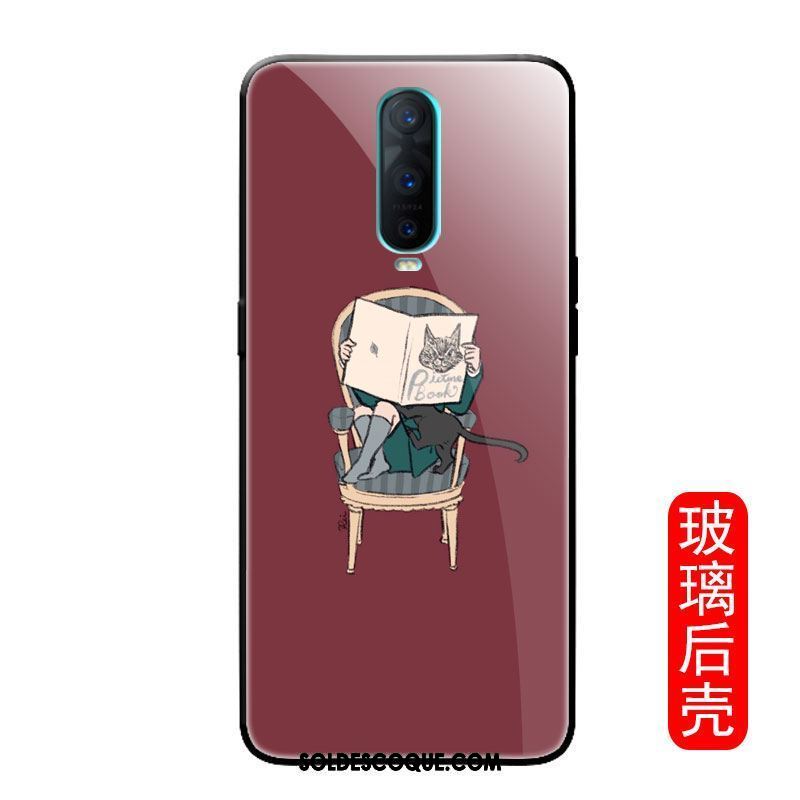 Coque Oppo R17 Pro Bleu Marque De Tendance Tout Compris Chat Verre Pas Cher