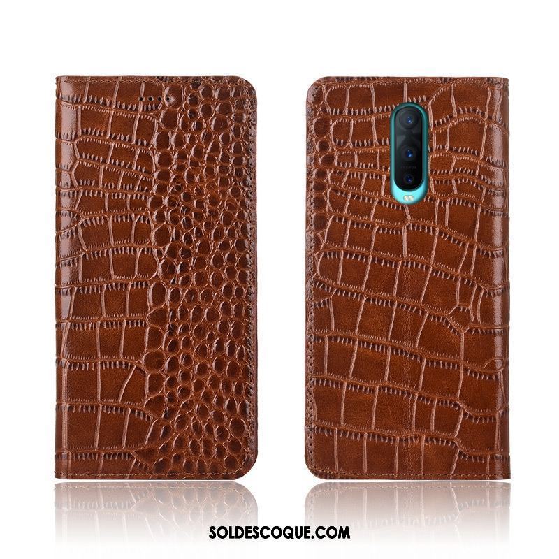 Coque Oppo R17 Pro Crocodile Étui En Cuir Clamshell Cuir Véritable Tout Compris En Ligne