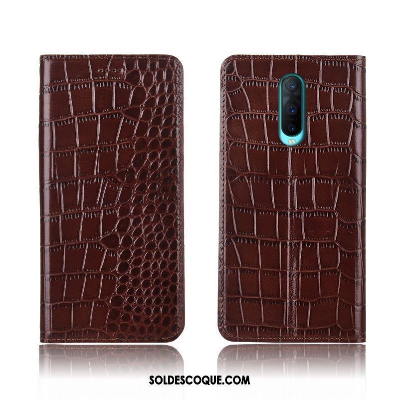 Coque Oppo R17 Pro Crocodile Étui En Cuir Clamshell Cuir Véritable Tout Compris En Ligne