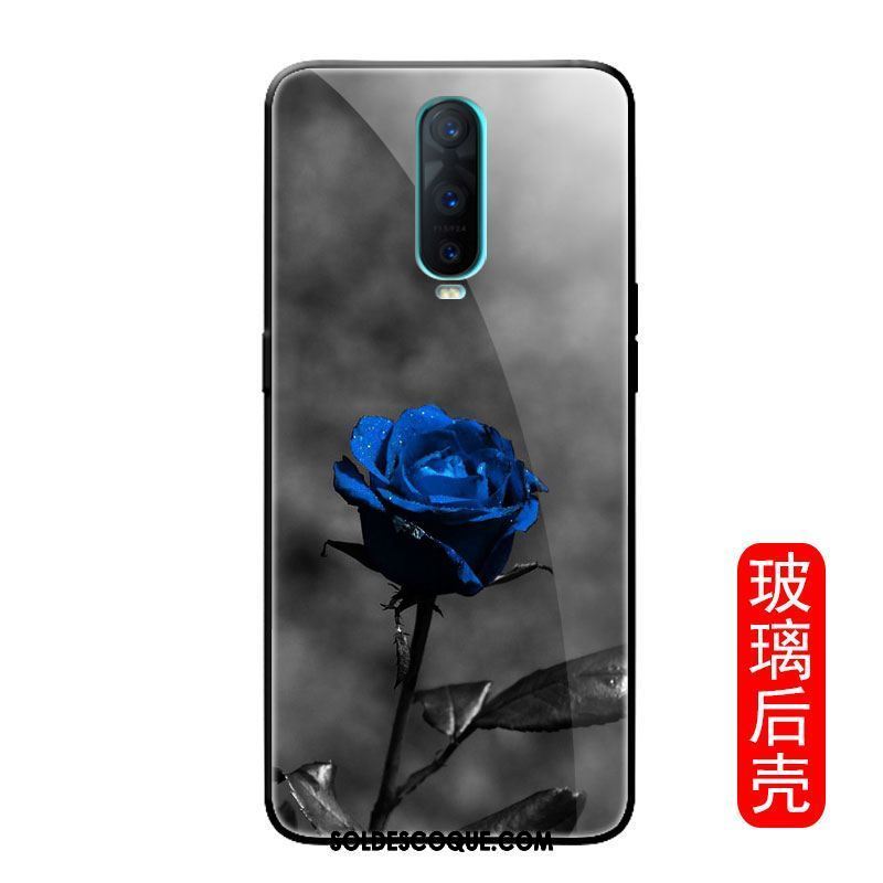 Coque Oppo R17 Pro Fleur Bleu Frais Personnalité Petit Soldes