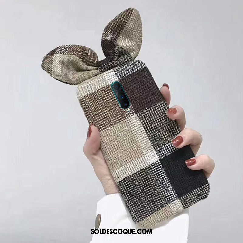 Coque Oppo R17 Pro Fluide Doux Vérifier Carreaux Tendance Peluche Tissu Soldes