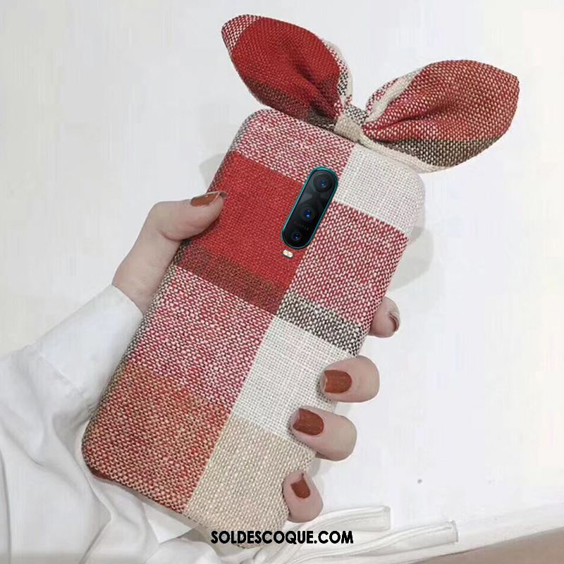 Coque Oppo R17 Pro Fluide Doux Vérifier Carreaux Tendance Peluche Tissu Soldes