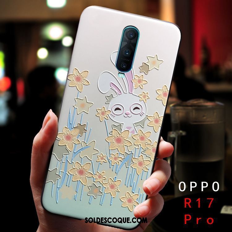 Coque Oppo R17 Pro Incassable Délavé En Daim Étui Dimensionnel Personnalité Housse Pas Cher