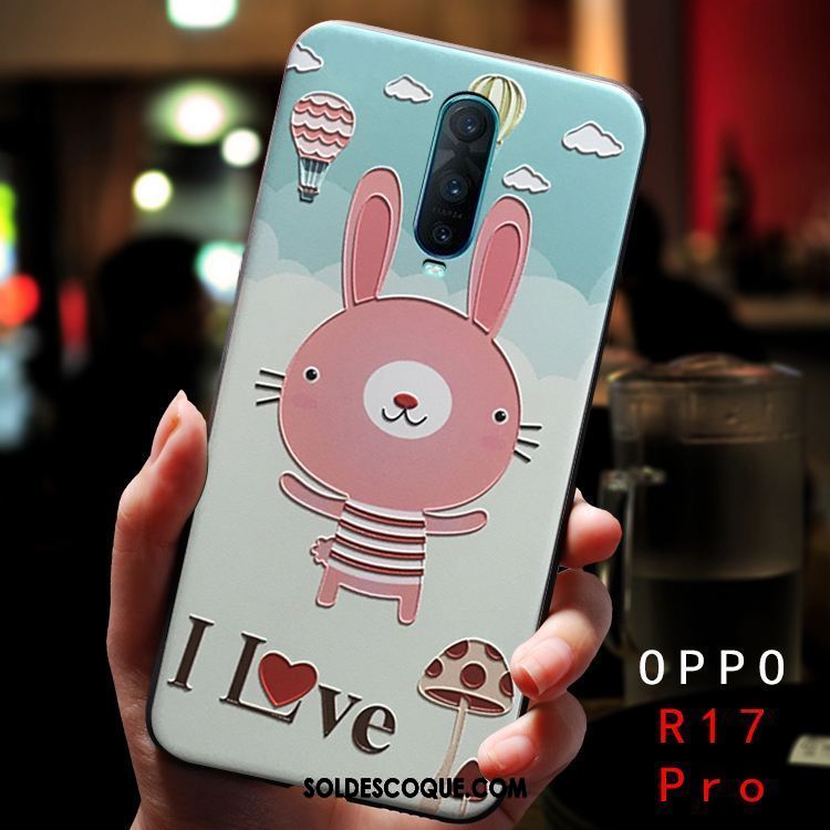 Coque Oppo R17 Pro Incassable Délavé En Daim Étui Dimensionnel Personnalité Housse Pas Cher