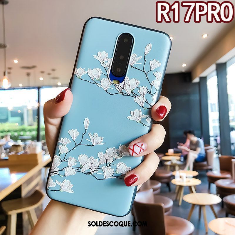 Coque Oppo R17 Pro Incassable Gaufrage Ornements Suspendus Personnalité Noir Soldes