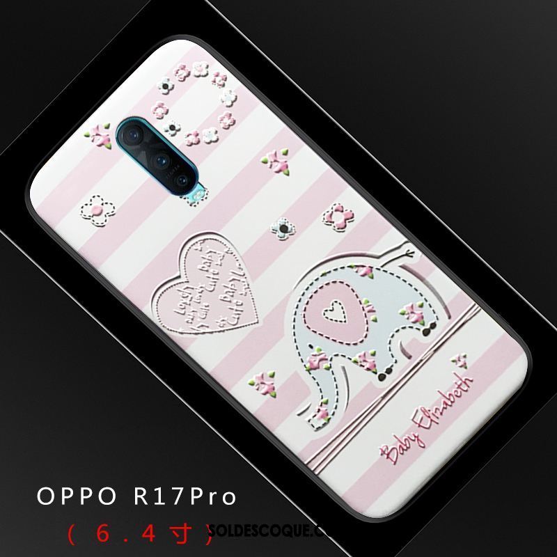 Coque Oppo R17 Pro Marque De Tendance Incassable Rose Charmant Silicone Soldes