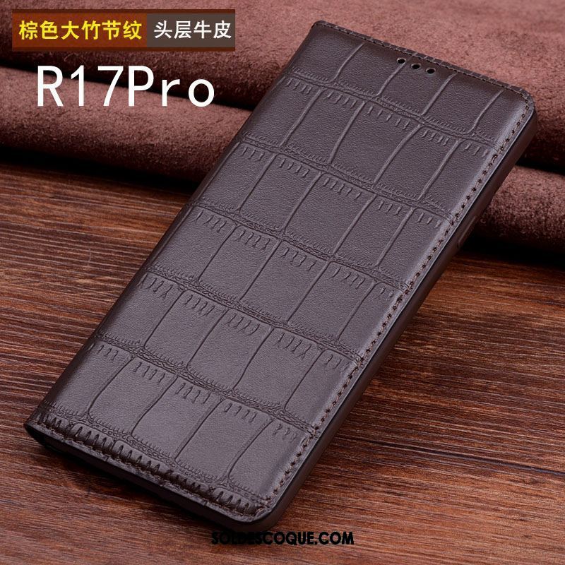 Coque Oppo R17 Pro Personnalisé Étui En Cuir Bovins Téléphone Portable Protection Soldes