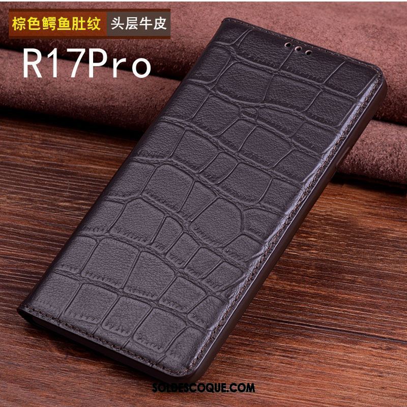 Coque Oppo R17 Pro Personnalisé Étui En Cuir Bovins Téléphone Portable Protection Soldes